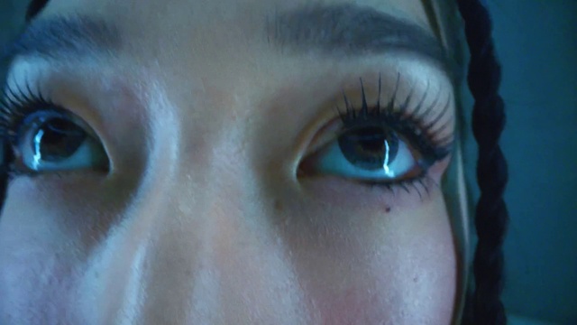 Video Reference: Forehead, Nose, Eyebrow, Eyelash, Mouth, Vision care, Human body, Jaw, Iris, Eye liner