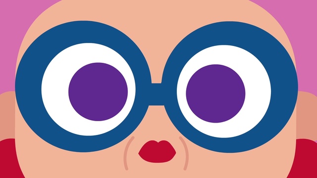 Video Reference: Vision care, Eyewear, Font, Happy, Goggles, Violet, Material property, Circle, Art, Symmetry