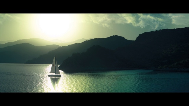 Video Reference: Water, Sky, Water resources, Mountain, Boat, Watercraft, Cloud, Natural landscape, Lake, Highland