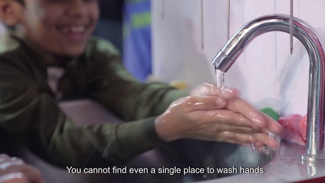 Video Reference: Hand, Tap, Sink, Smile, Plumbing fixture, Water, Fluid, Gesture, Plumbing, Glass