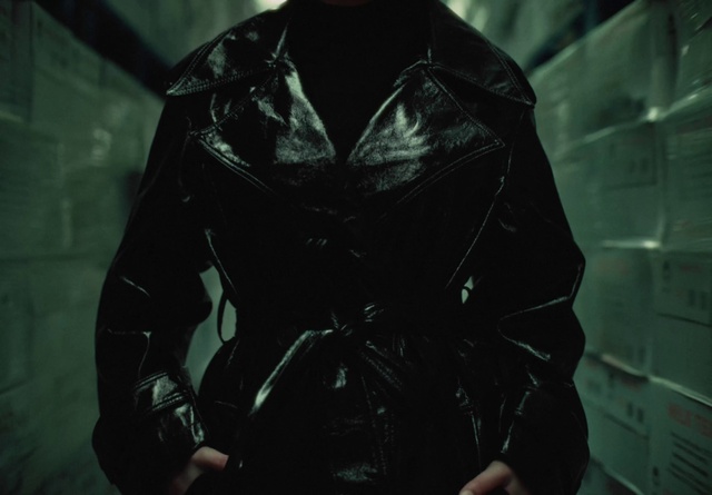 Video Reference: Sleeve, Collar, Leather jacket, Fashion design, Denim, Personal protective equipment, Electric blue, Button, Fictional character, Darkness