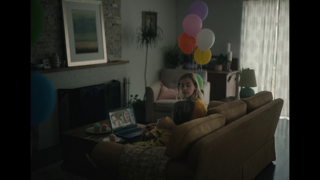 Video Reference: Window, Couch, Picture frame, Comfort, Balloon, Interior design, Grey, Living room, studio couch, Tints and shades