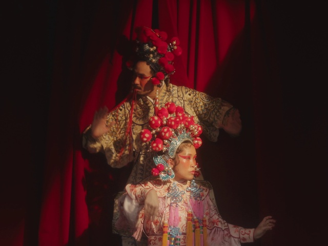 Video Reference: Curtain, Theater curtain, Peking opera, Entertainment, Taiwanese opera, Performing arts, Pink, Flower, Dance, Performance art