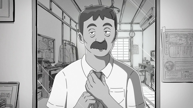 Video Reference: Hairstyle, Jaw, Beard, Gesture, Black-and-white, Style, Art, Font, Monochrome, Line art