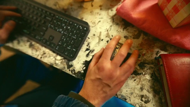 Video Reference: Hand, Nail, Finger, Wood, Material property, Thumb, Space bar, Office equipment, Input device, Wrist