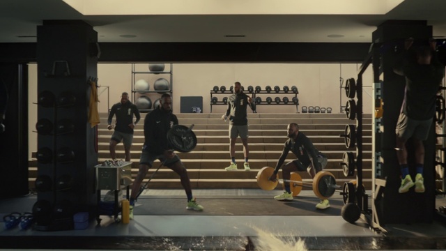 Video Reference: Standing, Shorts, Sports uniform, Sportswear, Competition event, Technology, Personal protective equipment, Flooring, Machine, Boot