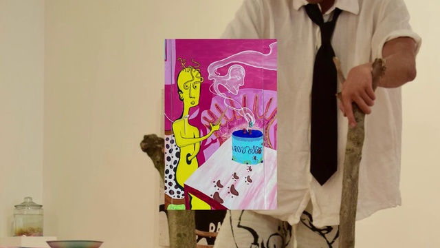 Video Reference: Watch, Sleeve, Tie, Art, Collar, Pink, Dress shirt, Magenta, Event, Artist