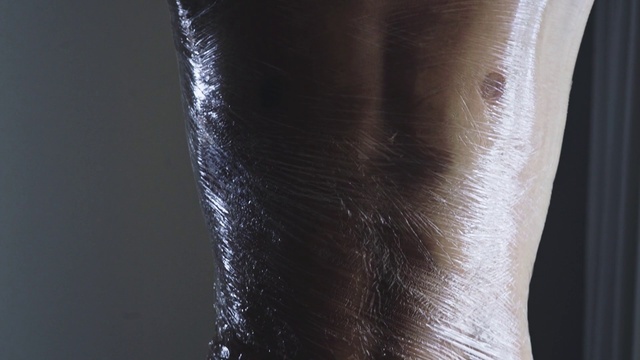Video Reference: Water, Tints and shades, Human leg, Electric blue, Metal, Fashion accessory, Foot, Leather, Transparent material, Darkness