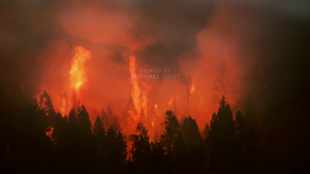 Video Reference: Sky, Cloud, Plant, Ecoregion, Afterglow, Tree, Fire, Flame, Atmospheric phenomenon, Wildfire
