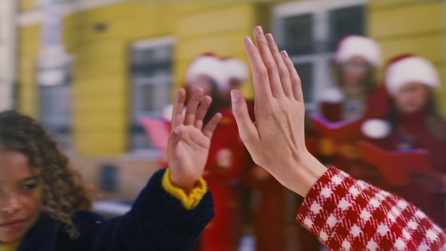 Video Reference: Hand, Gesture, Finger, Window, Fun, Thumb, Event, Sign language, Happy, Crowd