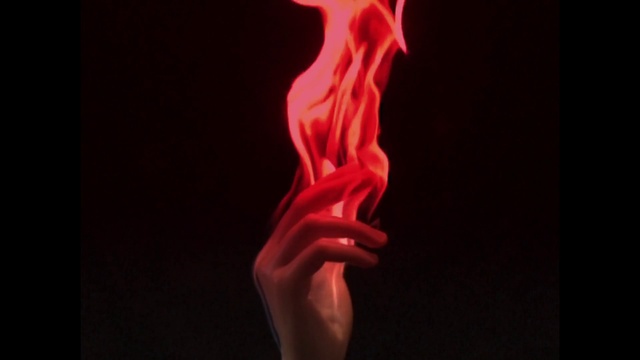 Video Reference: Gesture, Gas, Wrist, Font, Electric blue, Magenta, Smoke, Darkness, Human leg, Thumb