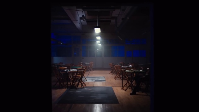 Video Reference: Furniture, Chair, Table, Event, Performing arts, Entertainment, Darkness, Hall, Electric blue, Flooring