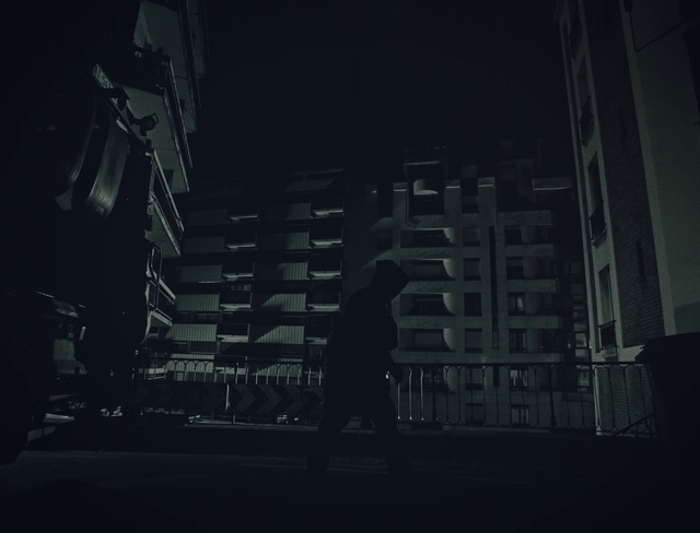 Video Reference: Flash photography, Grey, Black-and-white, Tower block, Tints and shades, Midnight, Entertainment, Performing arts, Font, Monochrome photography