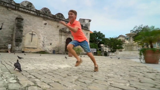 Video Reference: Sky, Shorts, Cloud, Building, Happy, Tree, Carnivore, Leisure, People in nature, Travel