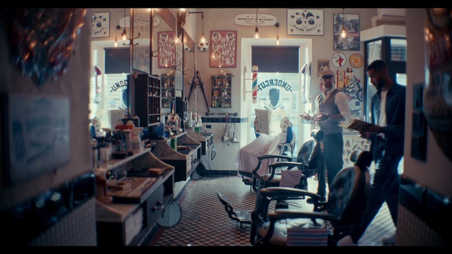 Video Reference: Building, Chair, Interior design, Barber chair, Picture frame, Beauty salon, Event, Table, Machine, Room