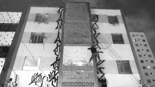 Video Reference: Window, Building, Black-and-white, Style, Font, Facade, Urban design, City, Monochrome photography, Monochrome