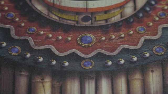 Video Reference: Brown, Wood, Art, Architecture, Wall, Paint, Tints and shades, Ceiling, Symmetry, Pattern