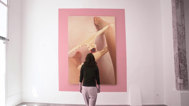Video Reference: Sleeve, Building, Art, Pink, Paint, Picture frame, Magenta, Painting, Event, Wood