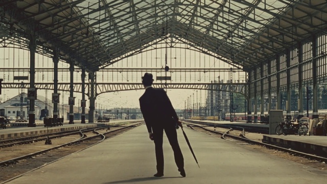 Video Reference: Building, Standing, Track, Art, Line, Rolling, Railway, Sky, Tints and shades, Symmetry