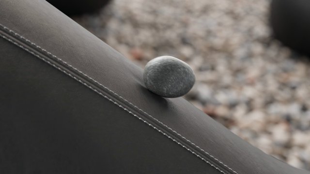 Video Reference: close-up, macro, sphere, stone, texture, stitching, fabric, leather, abstract, outdoor, shallow depth of field, minimal, object, gray, curved surface