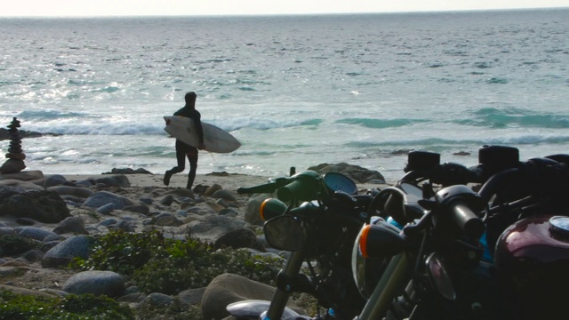 Video Reference: Water, Surfing, Photograph, Surfboard, Sky, Beach, Plant, Body of water, Leisure, Surfing Equipment