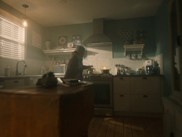 Video Reference: Cabinetry, Countertop, Window, Kitchen, Drawer, Interior design, Wood, Table, Grey, Home appliance