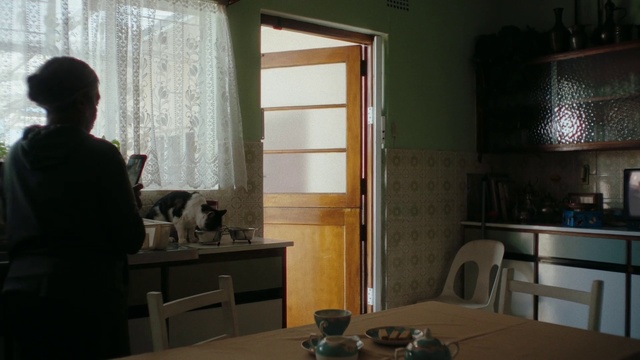 Video Reference: Table, Furniture, Building, Tableware, Wood, Cabinetry, Interior design, Living room, Kitchen, Comfort