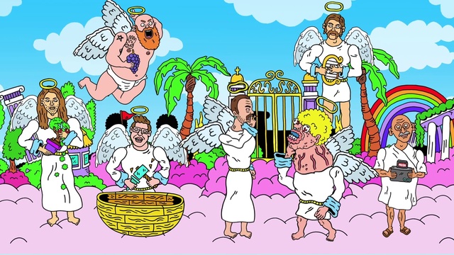 Video Reference: Cartoon, Facial expression, Plant, Human, Sharing, Organism, Happy, Social group, Fun, People in nature