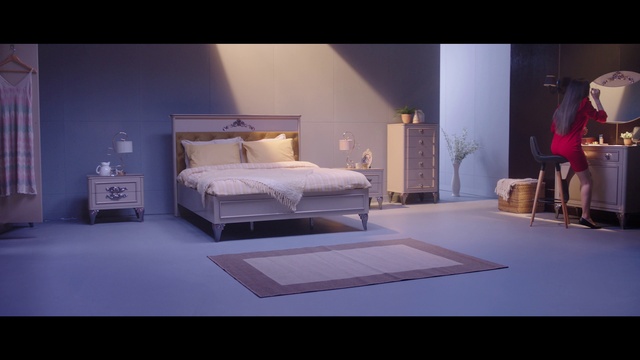 Video Reference: Furniture, Comfort, Bed frame, Textile, Purple, Interior design, Wood, Building, Architecture, House