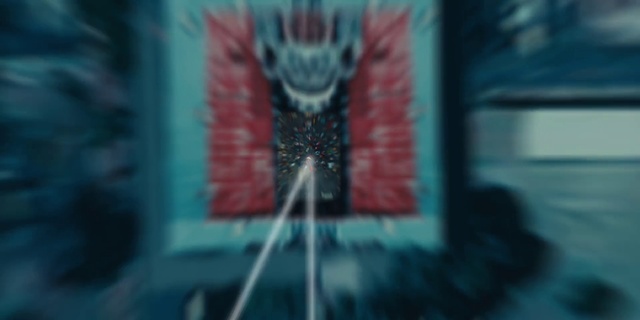 Video Reference: Font, Art, Electric blue, Symmetry, Magenta, Fictional character, Carmine, Pattern, Visual arts, Darkness