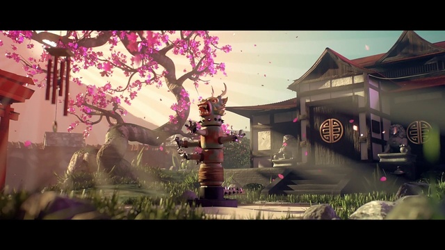 Video Reference: Plant, Sky, Purple, Building, Architecture, Vegetation, Pink, Art, Tree, Wall