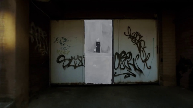 Video Reference: Wood, Art, Font, Tints and shades, Fixture, Graffiti, Facade, Darkness, Building, Visual arts