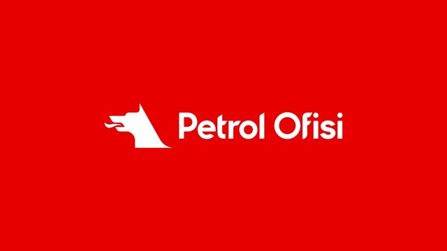 Video Reference: logo, brand, red background, white text, corporate, title card, Petrol Ofisi, graphic, branding