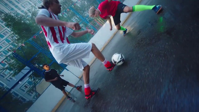 Video Reference: Footwear, Shorts, Shoe, Sports equipment, Sports uniform, Football, Ball, Soccer, Player, Sneakers