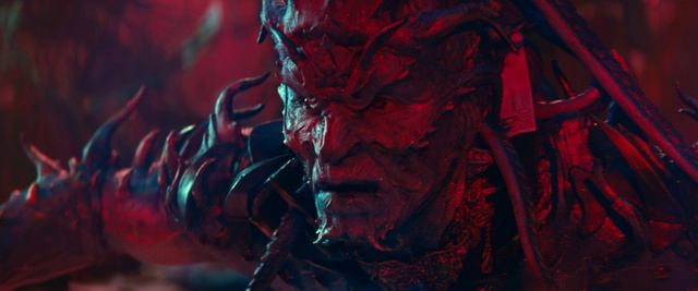 Video Reference: Sleeve, Cg artwork, Art, Magenta, Darkness, Electric blue, Fictional character, Close-up, Pattern, Font