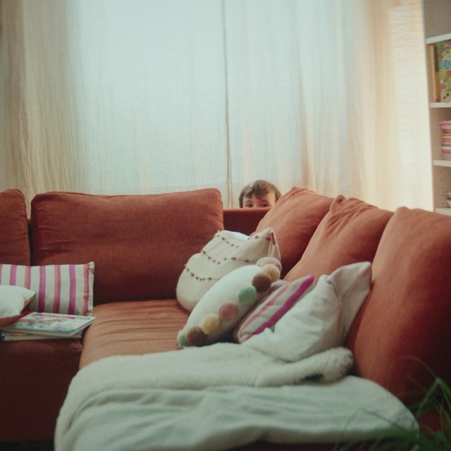 Video Reference: Furniture, Comfort, Wood, Textile, Couch, Flooring, Thigh, Tints and shades, Pillow, Linens