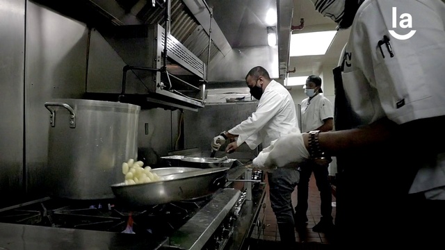 Video Reference: Chefs uniform, Chef, Kitchen, Chief cook, Cooking, Food processing, Gas stove, Gas, Service, Cookware and bakeware