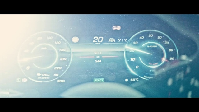 Video Reference: Speedometer, Sky, Plant, Gauge, Font, Personal luxury car, Auto part, Circle, Measuring instrument, Electric blue