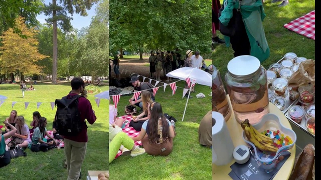 Video Reference: Plant, Green, Tree, Leisure, Fun, Grass, Recreation, Shade, Hat, Lawn