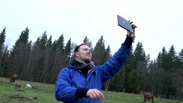 Video Reference: Sky, Plant, Tree, Natural environment, Gesture, Highland, Biome, Grass, People in nature, Grassland