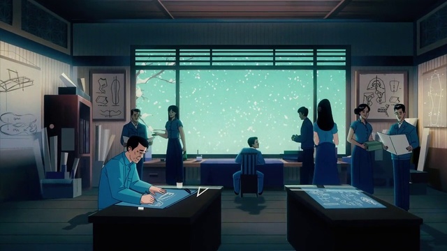 Video Reference: Standing, Table, Building, Leisure, Event, Electronic device, T-shirt, Projection screen, Job, Room