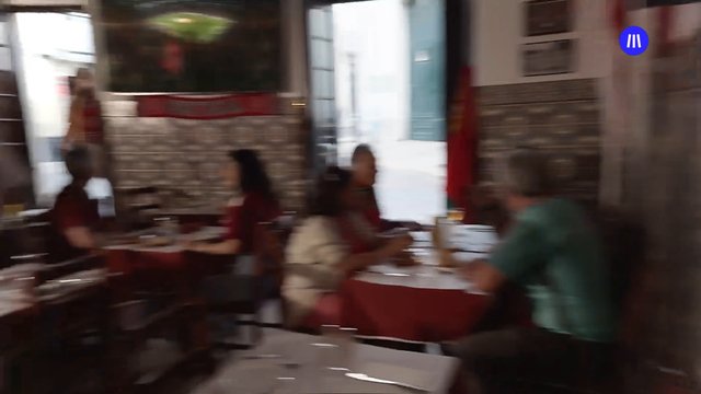 Video Reference: restaurant, indoor, dining, people, tables, blurred, motion blur, window, casual dining, interior, group, meal