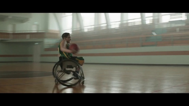 Video Reference: Sports uniform, Wheelchair sports, Floor, Sportswear, Flooring, Disabled sports, Basketball court, Player, Sports, Knee