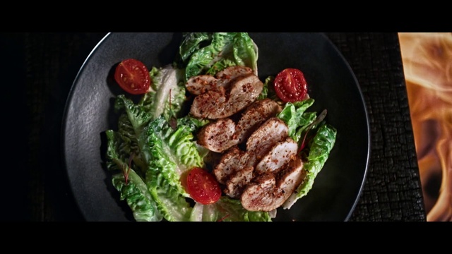 Video Reference: Food, Tableware, Recipe, Ingredient, Leaf vegetable, Plate, Steak, Garnish, Cuisine, Vegetable
