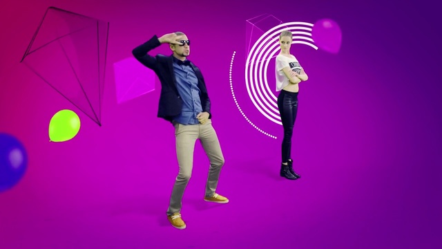 Video Reference: Footwear, Purple, Violet, Entertainment, Pink, Performing arts, Magenta, Font, Electric blue, Fun