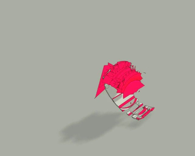 Video Reference: abstract, 3d, geometric, floating, pink, gray, minimal, digital art, render, shape, shadow, isolated, plain background, modern, design
