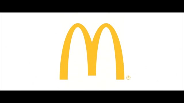 Video Reference: logo, McDonald's, yellow, arches, white background, branding, fast food, minimal, centered, graphic, symbol