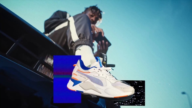 Video Reference: Footwear, Azure, Walking shoe, Sky, Sneakers, Sportswear, Font, Street fashion, Electric blue, Athletic shoe