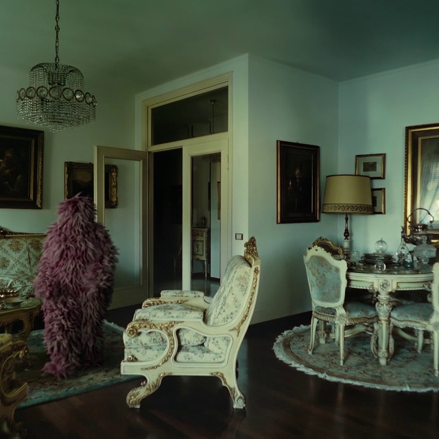 Video Reference: Picture frame, Building, Furniture, Table, Wood, House, Hall, Comfort, Living room, Floor