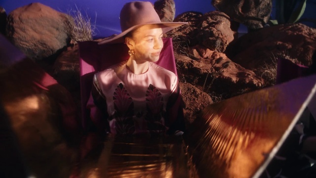 Video Reference: Hat, Sun hat, Flash photography, Purple, Landscape, Entertainment, Event, Cg artwork, Electric blue, Fun